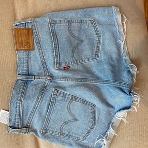 Levi’s ribcage denim shorts